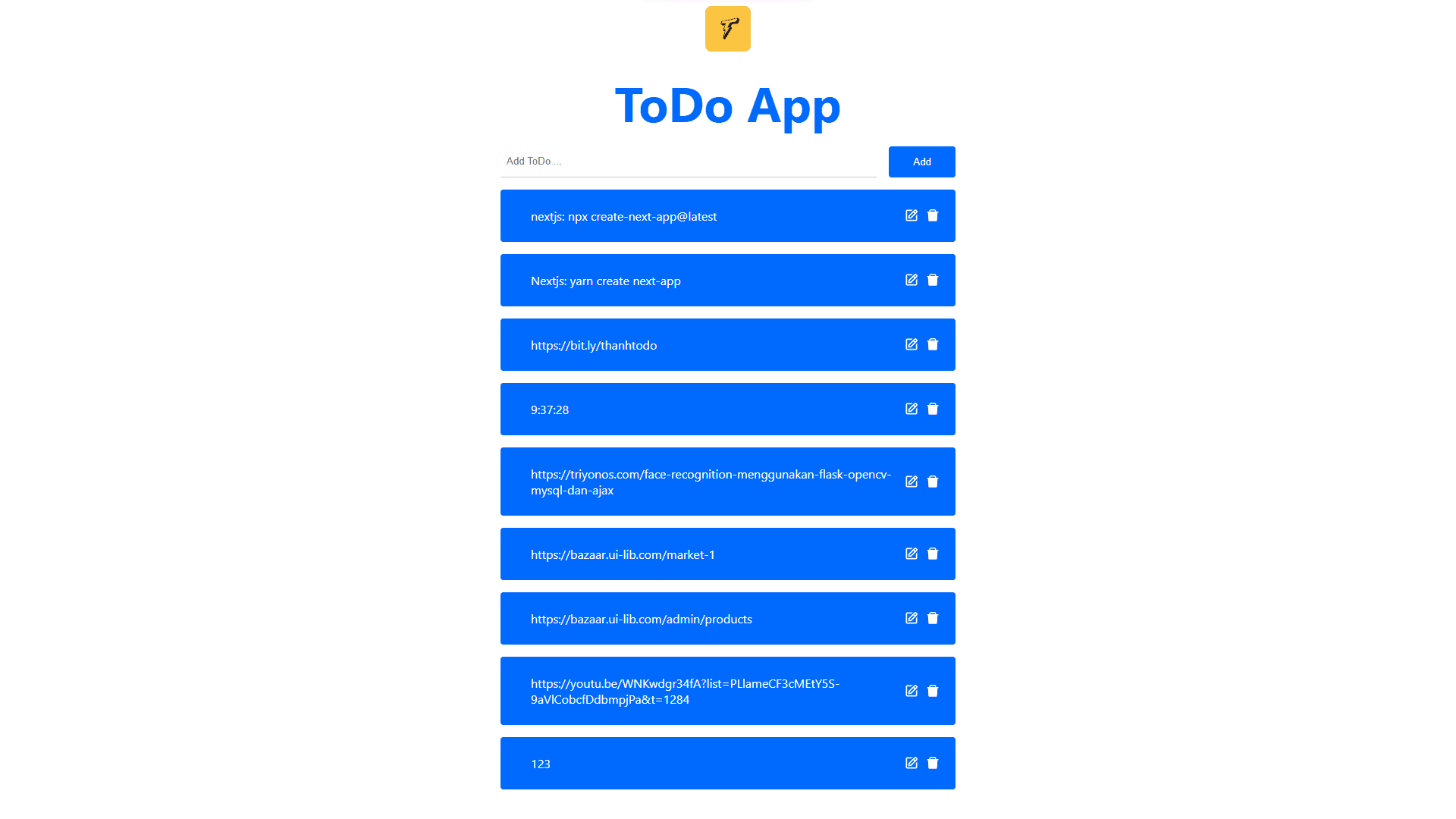ReactJS TodoList WebApp